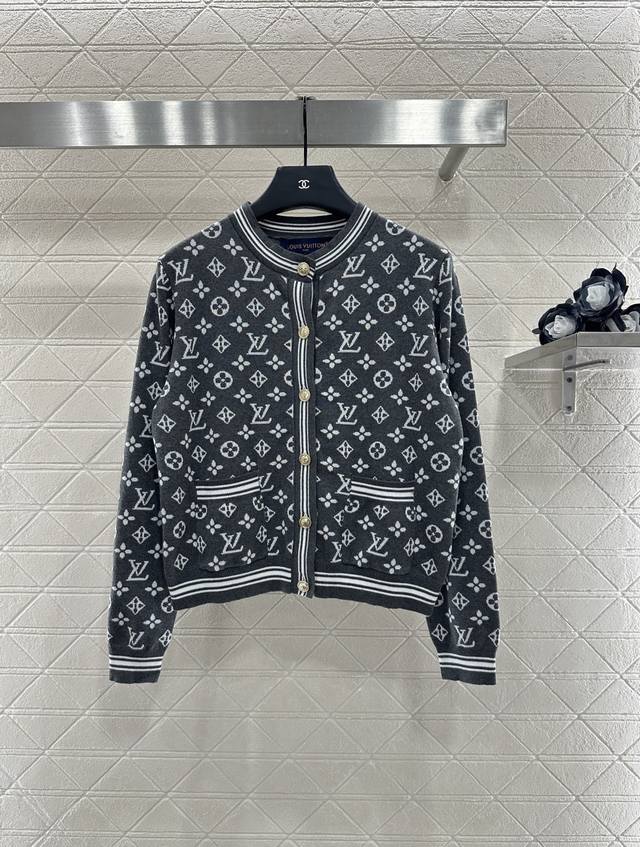 Louis Vuitto*2025 New Arrivals Crew Neck Jacquard Knit Cardigan Custom-woven Yb
