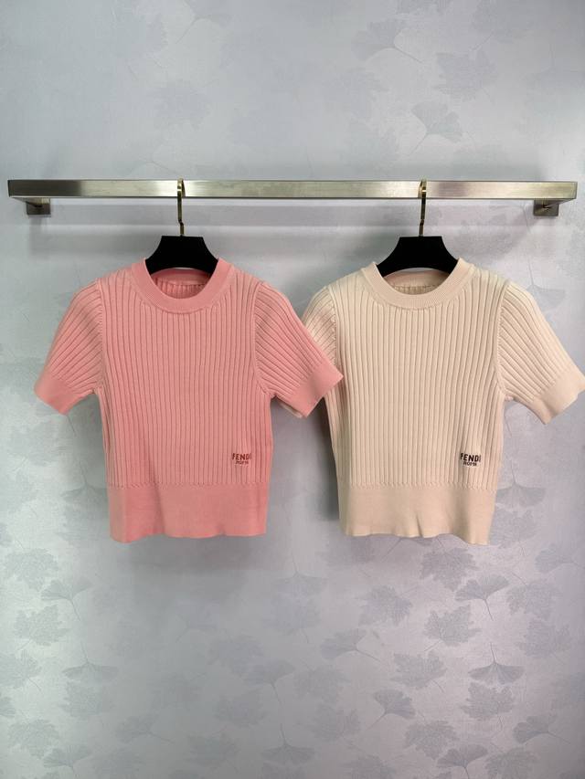 Fend* 2025 Early Fall new round-neck knit short-sleeve top! Custom-woven from im