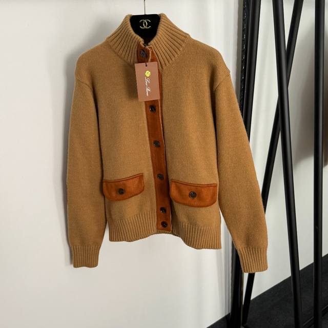 Style No. 20255348 Loro piana*Lp new colorblock pocket stand collar long-sleeve