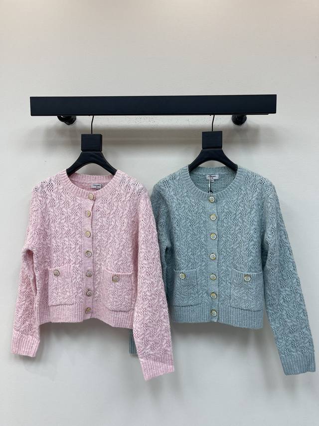 Chane*25 New early autumn hollow three-dimensional texture knitted cardigan cust