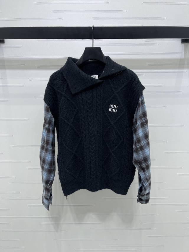 New, original, high-quality, Miumi* 2025 Early Fall collection! Lapel, diamond-