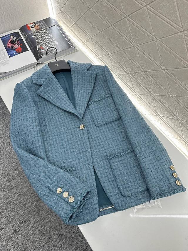 Chane*2025 New Arrivals: Plaid Tweed Lapel Dress Jacket. Custom-made from import