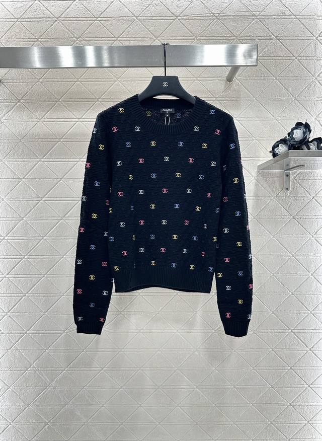 Chane*2025 New Arrivals: Round-Neck Embroidered Knitted Pullover Sweater. Made w