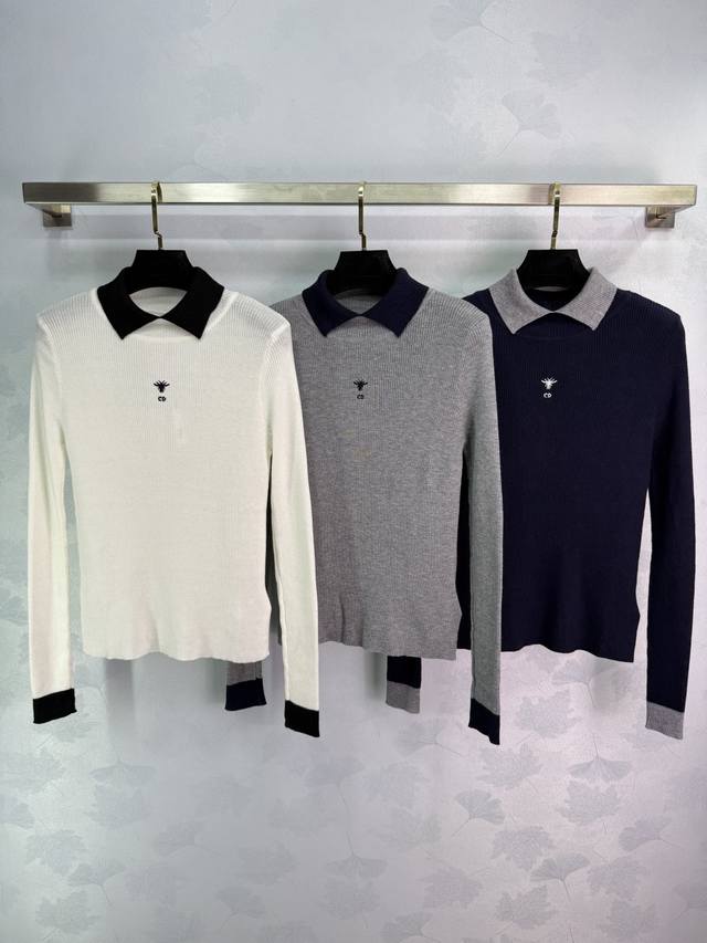 Dio*25's new early fall two-piece sweater features a bee embroidered logo on the