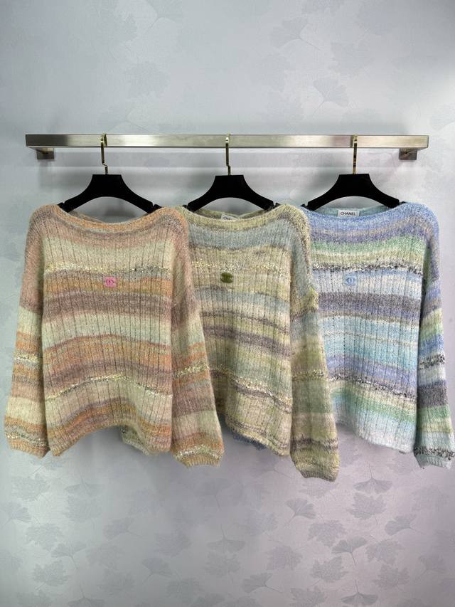 Ch*25 New early fall striped knit tops, each one featuring a unique, oil paintin