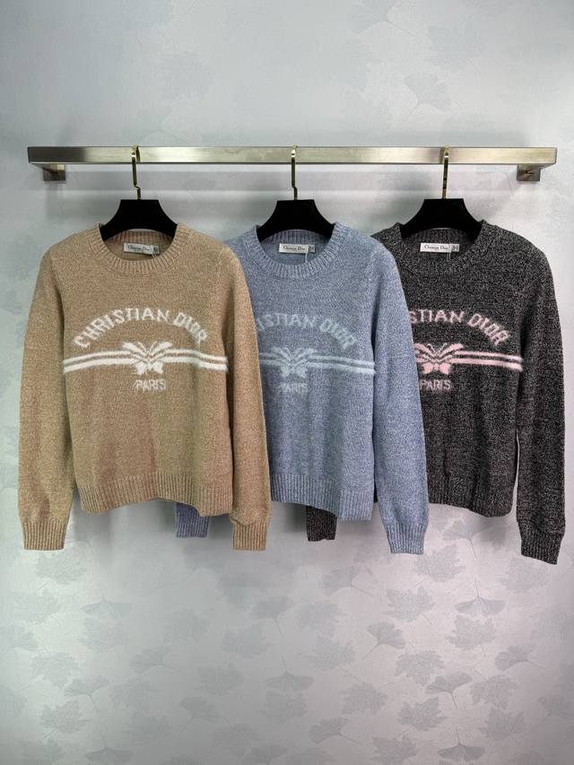 Dio* New collared knitted long-sleeve top for early fall 2025! Custom wool yarn,