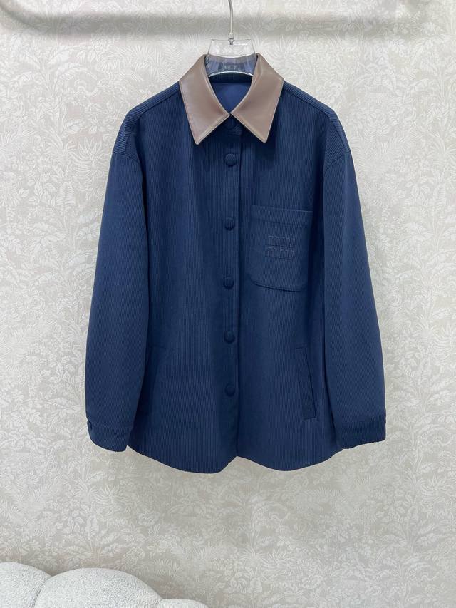 Miumi*25's new corduroy leather lapel shirt jacket is a Miu-style outfit for you