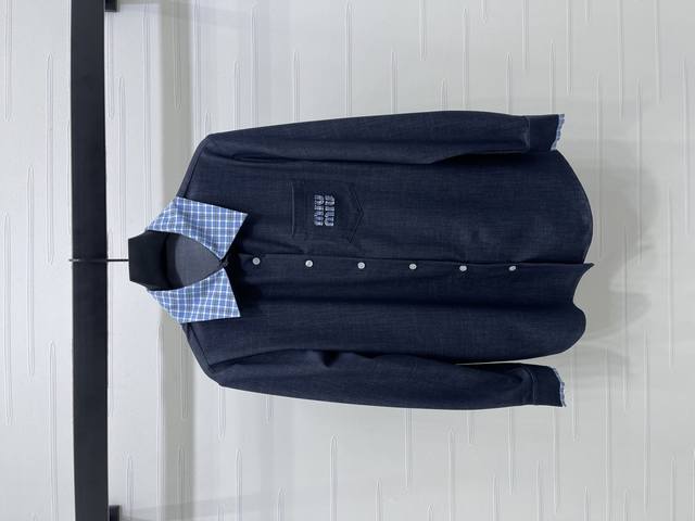 New, original, high-quality, Miumi* 2025 Early Fall collection! Spliced long-sl