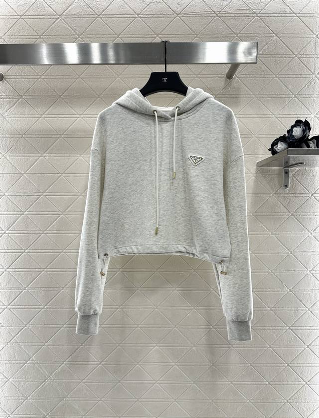 prad*2025 New Arrivals: Hooded Sweatshirt and Cuffed Trousers Set. Custom Yb twi