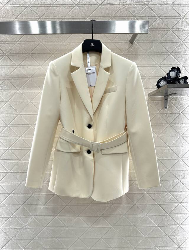 Dio*2025 New Arrivals: Belted Lapel Blazer. Custom-made Yb imported acetate mate