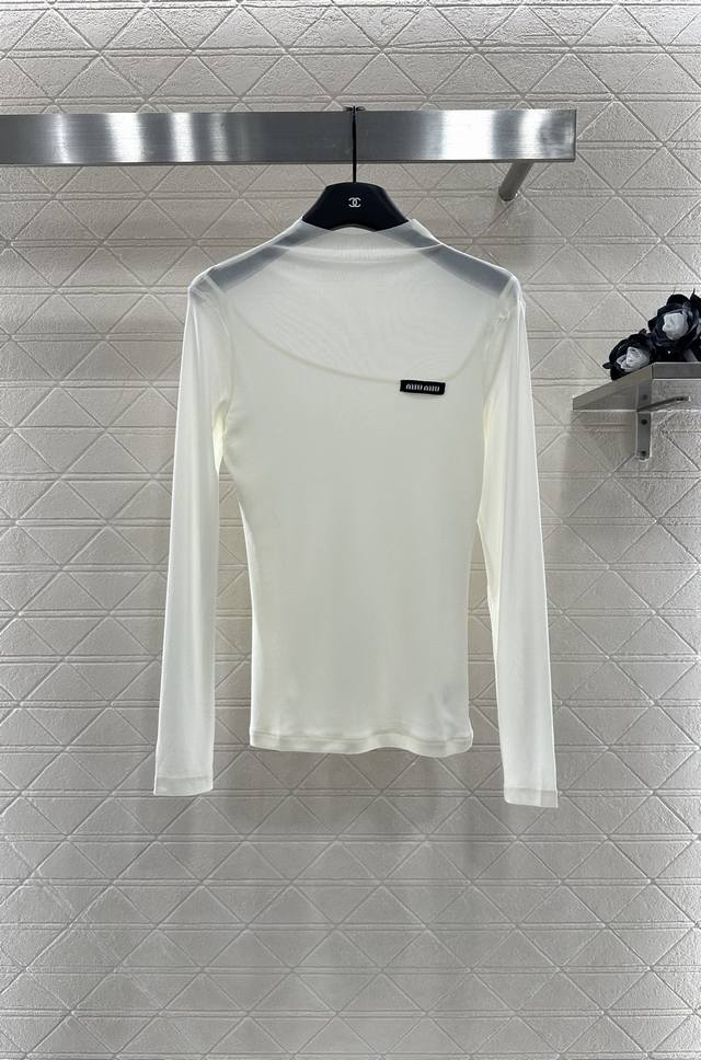 Miumi*2025 new arrivals: patchwork base shirt. Customized with imported Yb mater