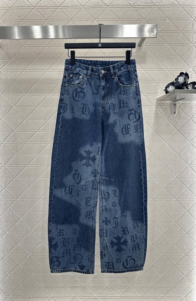 Chrome Heart*2025 New Arrival: Denim Cross Pants. Made of custom Yb cotton twill