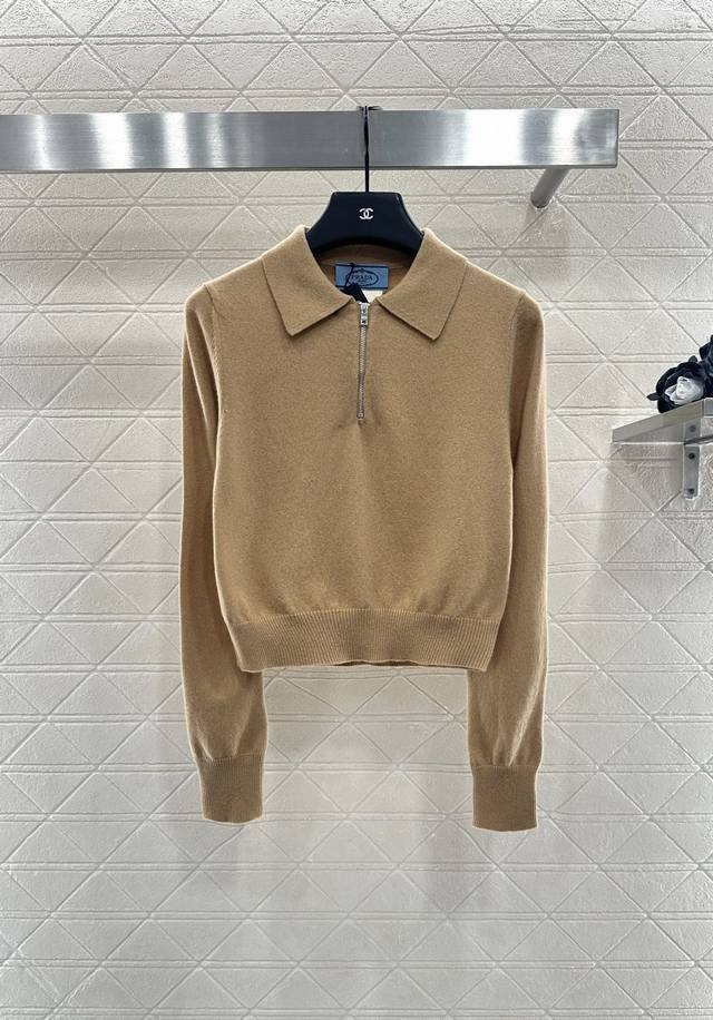 prad*2025 New Arrivals Lapel Knit Long Sleeve Custom Yb Cashmere Yarn Woven for