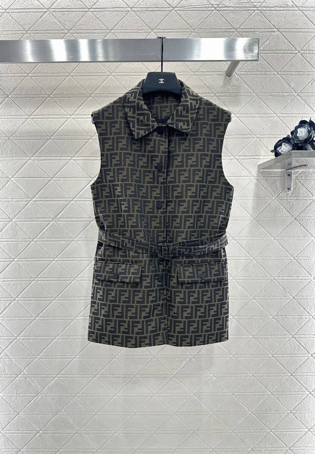 Fend*2025 New Arrival: Jacquard Belt Vest. Custom Yb imported jacquard material,