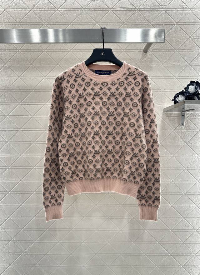 Louis Vuitto*2025 New Arrivals Crew Neck Jacquard Knit Pullover Sweater Custom Y