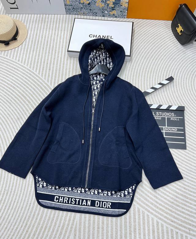 Dior classic monogram double-sided cashmere coat, the jacquard craftsmanship is
