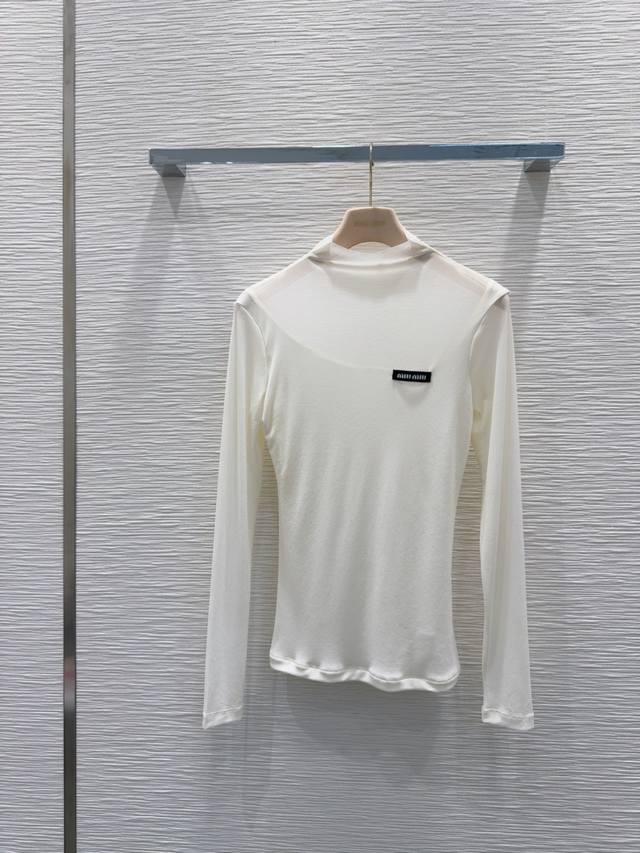 Miu Mi* 2025Fw new mesh base top, luxurious and soft, stretchy and comfortable,
