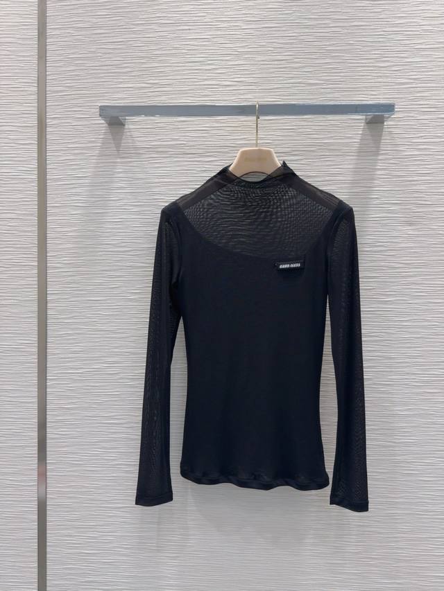 Miu Mi* 2025Fw new mesh base shirt is luxurious, soft, stretchy, and comfortable
