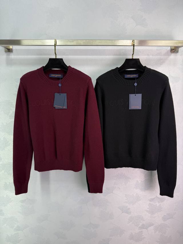 Lou* 2025 Early Fall new beaded lettering knitted long-sleeved top, custom-woven