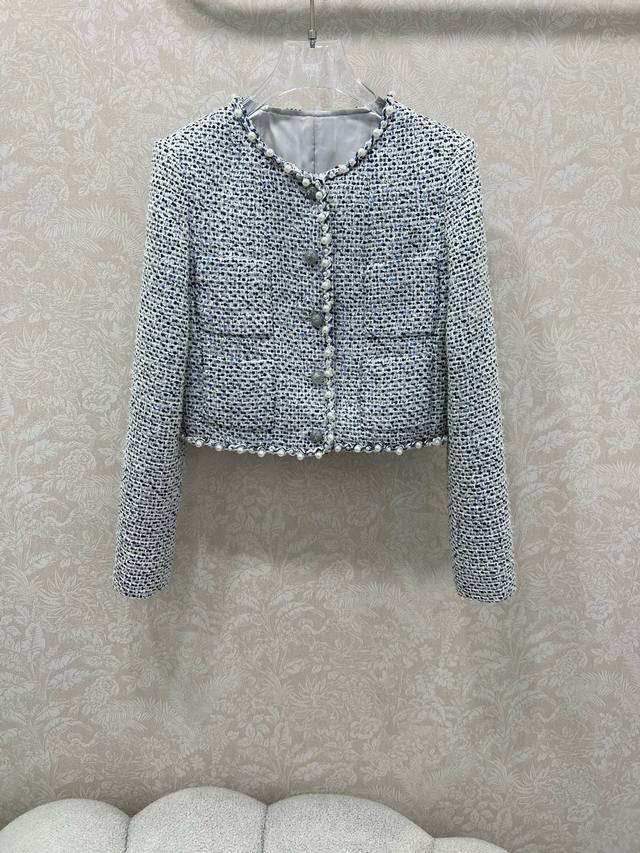 Chan*L 25's new tweed round-neck pearl coat, custom-made with imported Yb materi