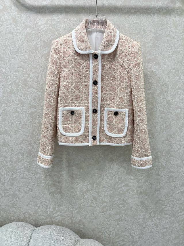 Dio*25's new rattan check lapel dress jacket in a macaron colorway is now availa