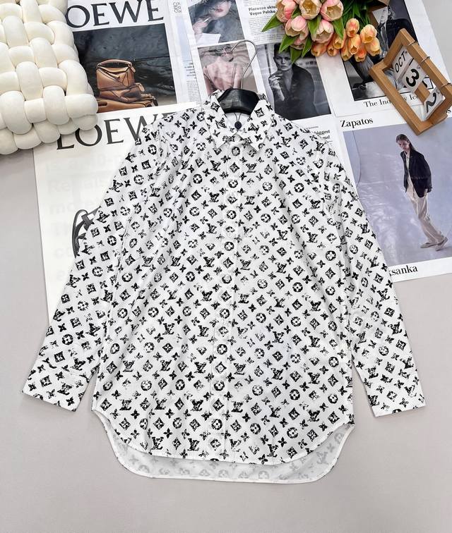 Louis Vuitton's new 2025 lapel long-sleeved printed shirt, custom-made in YB twi