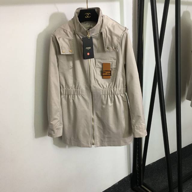 Style No. 6785 Fend*'s new leather buttoned cargo pockets with elastic waist an