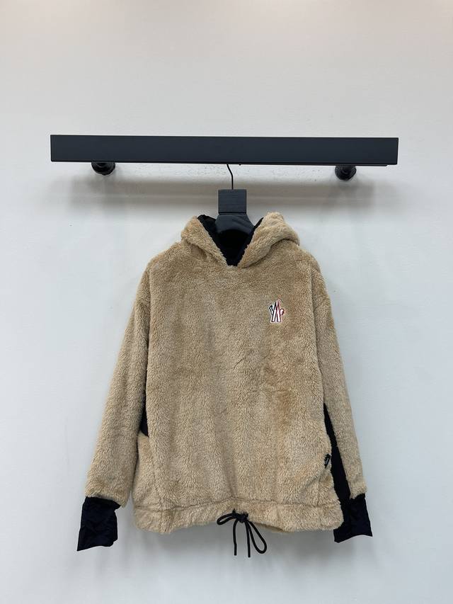 Moncle* Moncle 25 autumn and winter new hooded Teddy lambswool pullover sweatshi