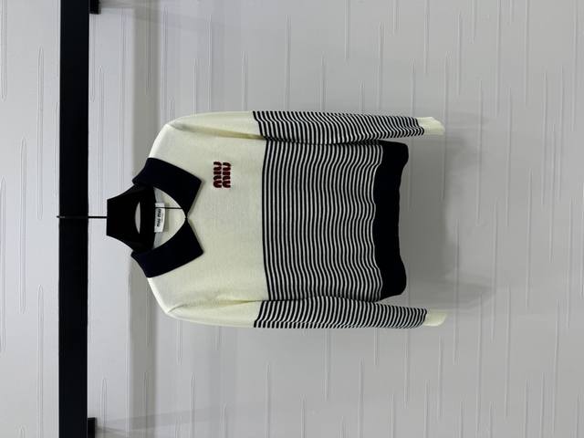 New, original, high-quality, Miumi* 2025 Early Fall collection! Lapel striped k