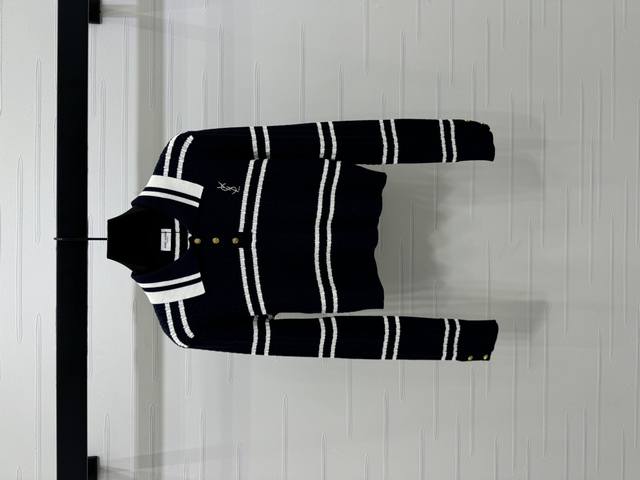 New, original, high-quality Ysl* 2025 Early Fall collection! Lapel striped knit