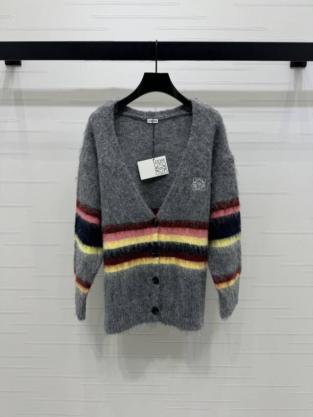 New, original, high-quality Loew* 2025 Early Fall collection! Striped mohair V-