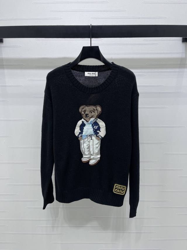 New, original, high-quality, Miumi* 2025 Early Fall collection! Bear pullover l