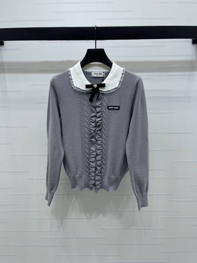 New, original, high-quality, Miumi* 2025 Early Fall collection! Contrast lace l