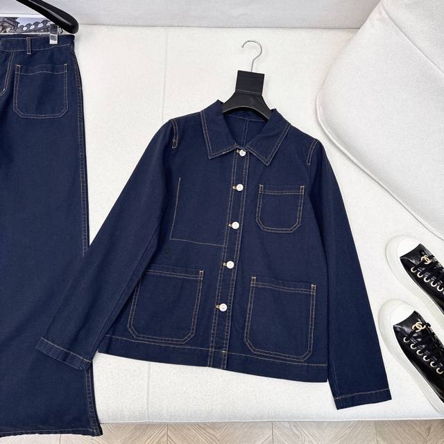 Cd 25Ss The latest high-end minimalist denim suit for early autumn. Lapel denim