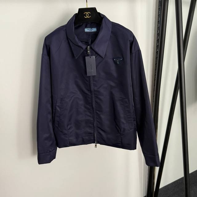 Style No. 20255260 Prad*'s newest logo triangle-embellished long-sleeved zipper