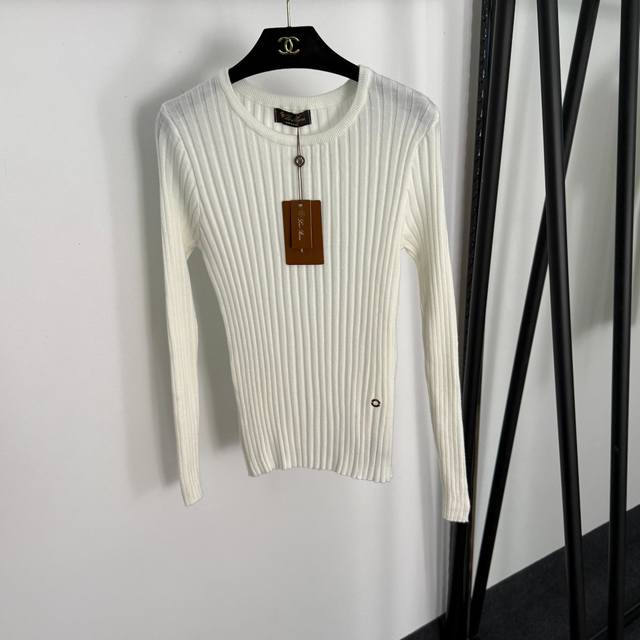 Style No. 20255257 Loro piana*Lp new metal ring decorative ribbed stripe slim l