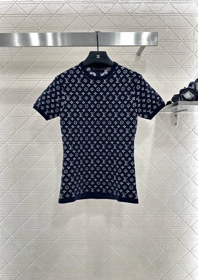 Louis Vuitto*2025 New Arrivals Crew Neck Jacquard Knit Short Sleeve Custom Yb Si