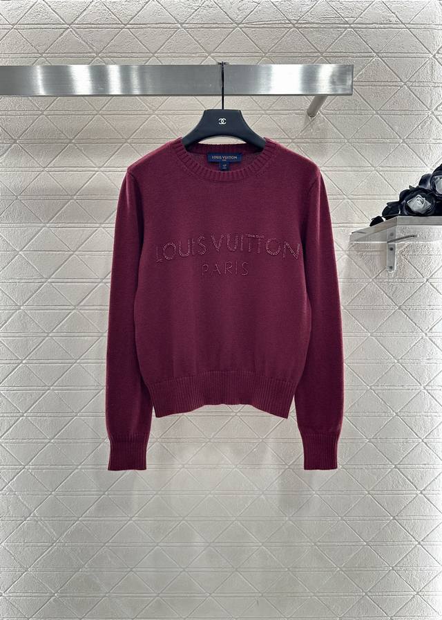 Louis Vuitto*2025 New Arrivals Beaded Lettering Knit Long Sleeve Custom-woven Yb