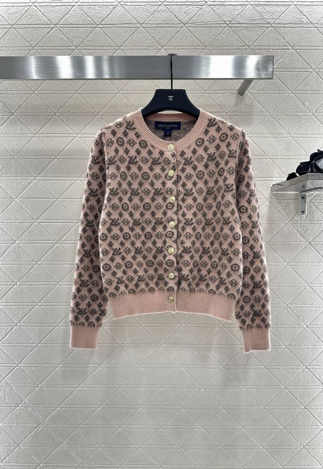 Louis Vuitto*2025 New Arrivals Round Neck Jacquard Knit Cardigan Custom-made Yb
