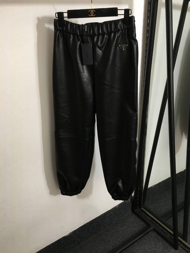 Style No. 6243 prad* new zipper slit trousers with triangle logo decoration cuf