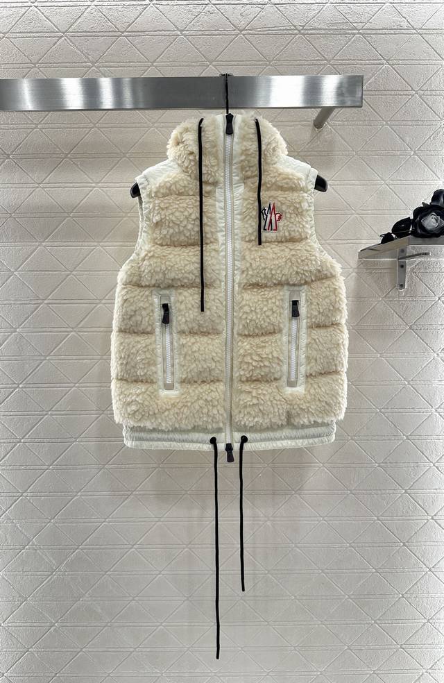 Moncle's 2025 new arrivals: Teddy Plush Zipper Down Vest. The outer layer is ado