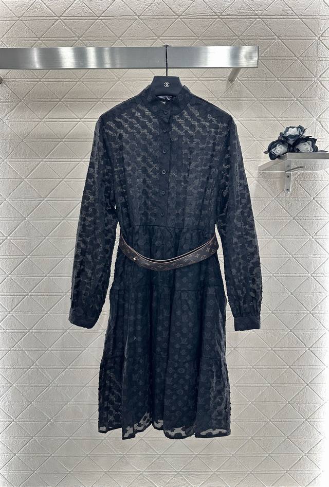 Louis Vuitto*2025 New Arrivals: Jacquard Long-Sleeved Dress. Custom Yb imported