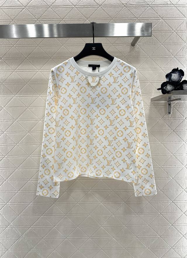 Louis Vuitto*2025 New Arrivals Crew Neck Printed Chain Top Custom Yb twill cotto