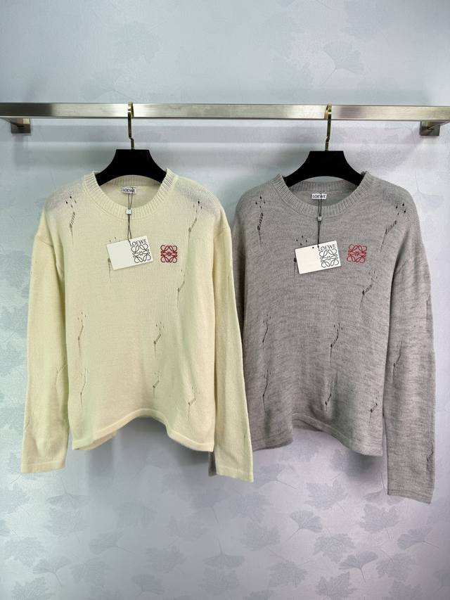 Loew*2025 Early Fall new totem logo knit long-sleeves! Custom-woven from importe