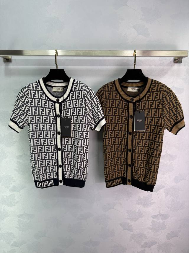 Fe* 2025 Early Fall new round-neck jacquard knit short-sleeved cardigan! Crafted