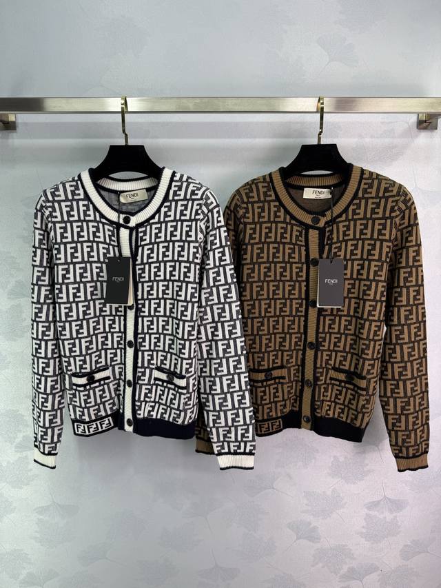 Fe* 2025 Early Fall new round-neck jacquard knit long-sleeved cardigan! Crafted