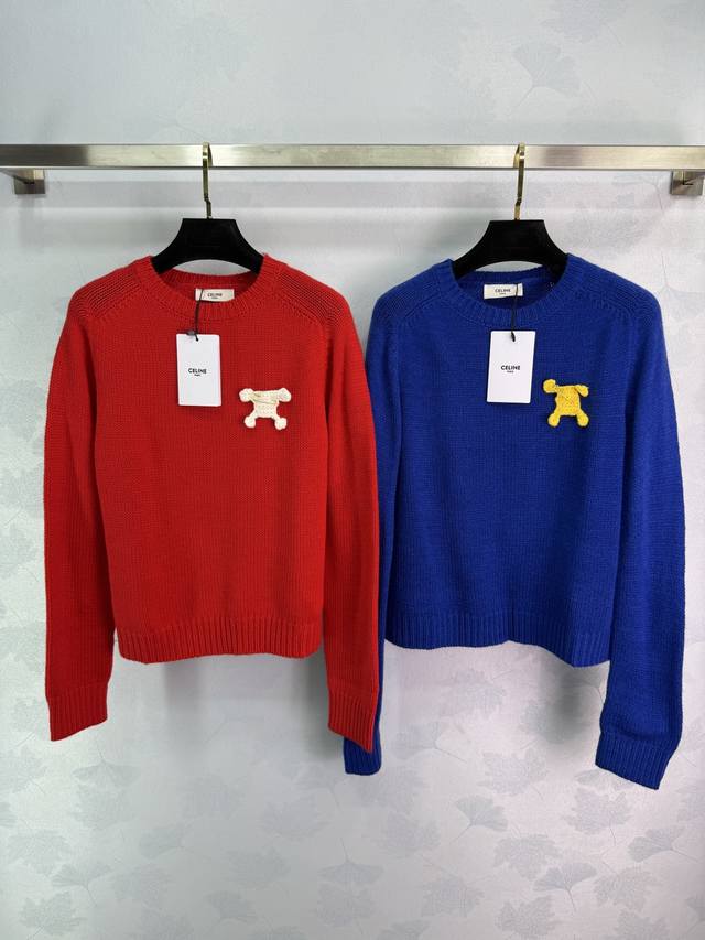 Celin*25 new fall/winter knitted round neck pullover with raglan sleeves. Hand-w