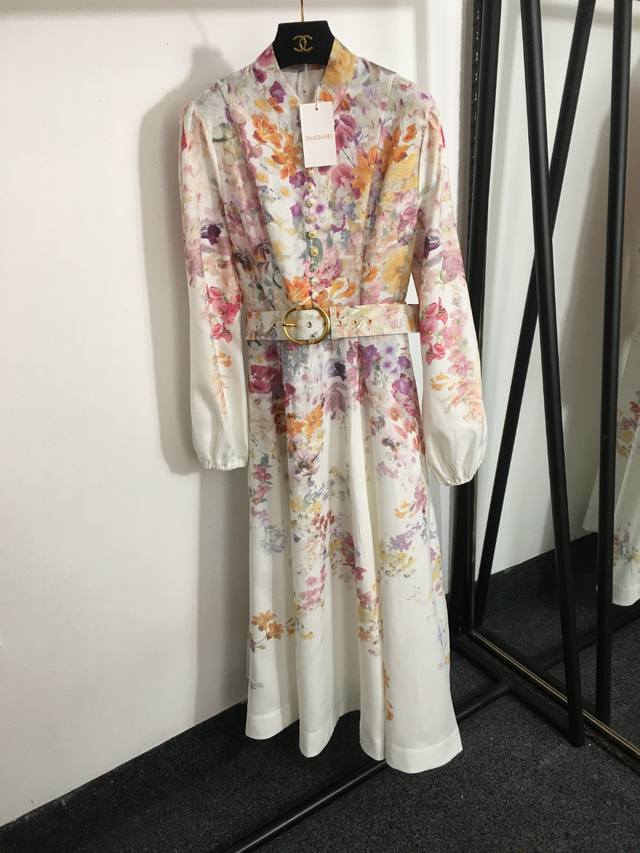 Style No. 2256 Zimmermann's new pastoral style colorful floral print stand-up c