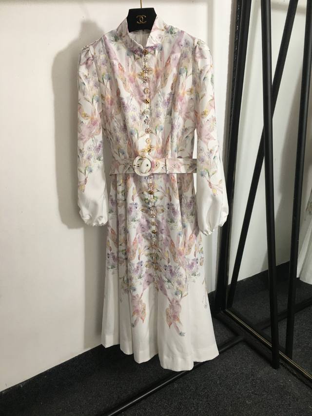 Style No. 5936 Zimmermann's new elegant pink floral print, heavily diamond-encr