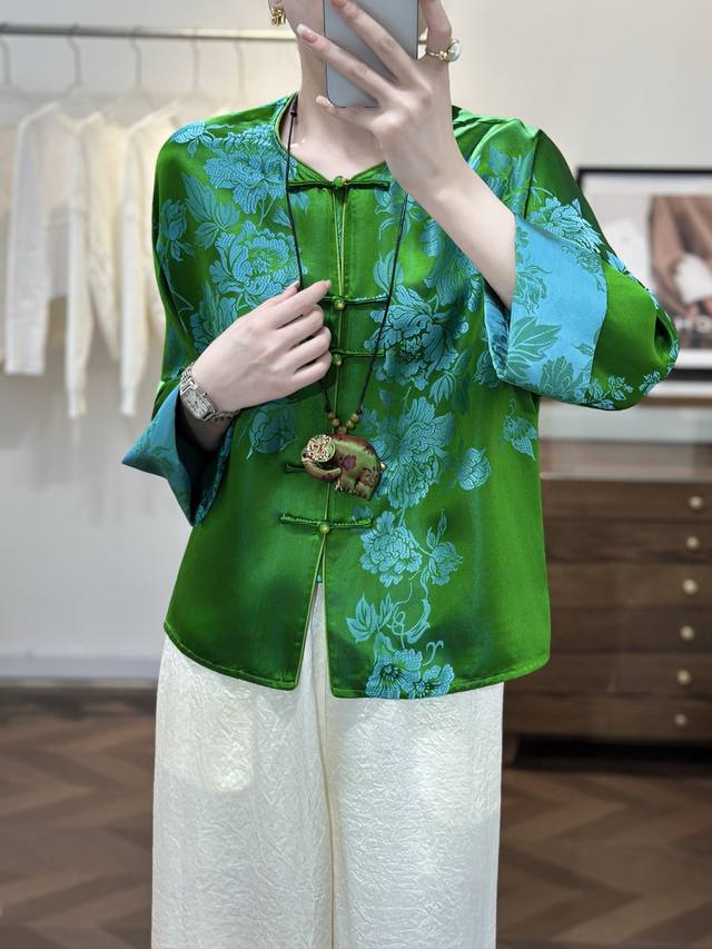 Early autumn new style, silk old satin top Smlxl